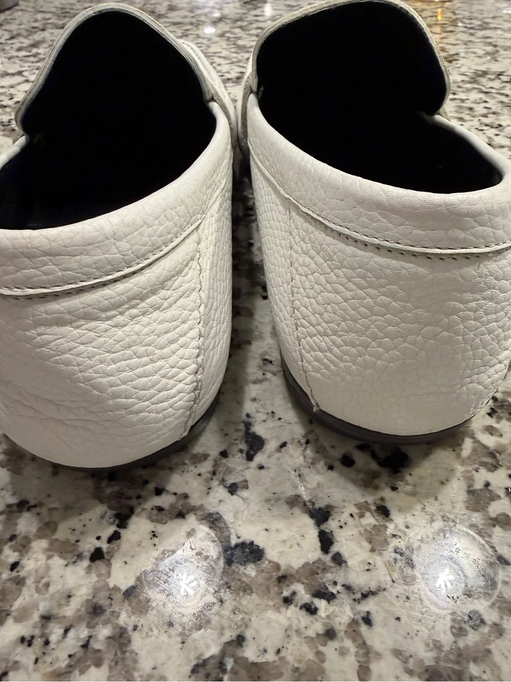 Versace Medusa White Pebbled Leather Slip-On Loafers Men’s US 10.5 EU 43.5
